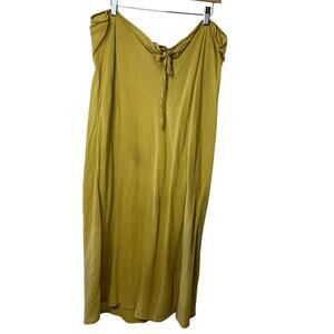 VTG Newport News Yellow Strapless Lightweight Shift Dress S 3X Cotton Beach Boho